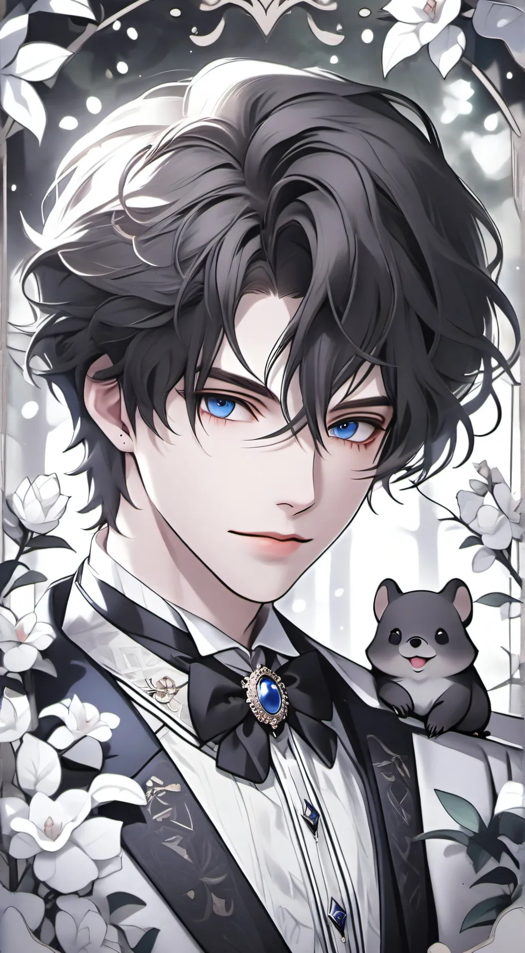 ai character: felix white  background