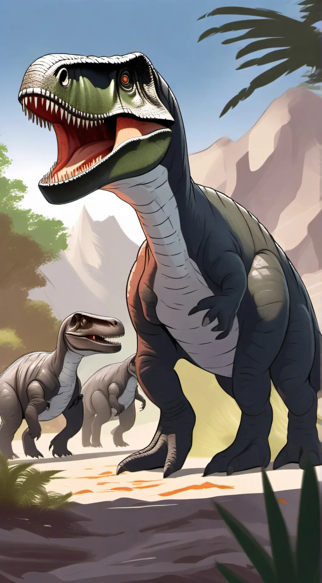 ai character: Dinosaurs lived du background