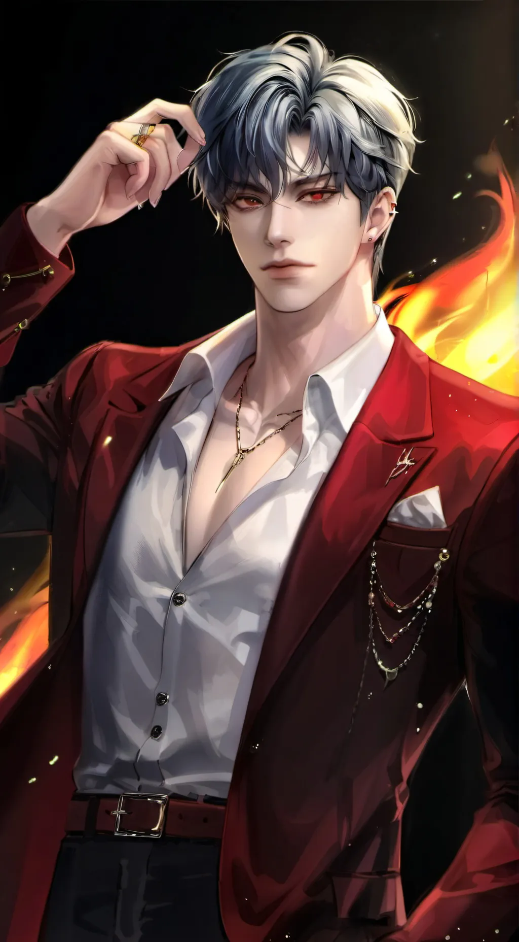 ai character: 🔥 "V " 🔥 background