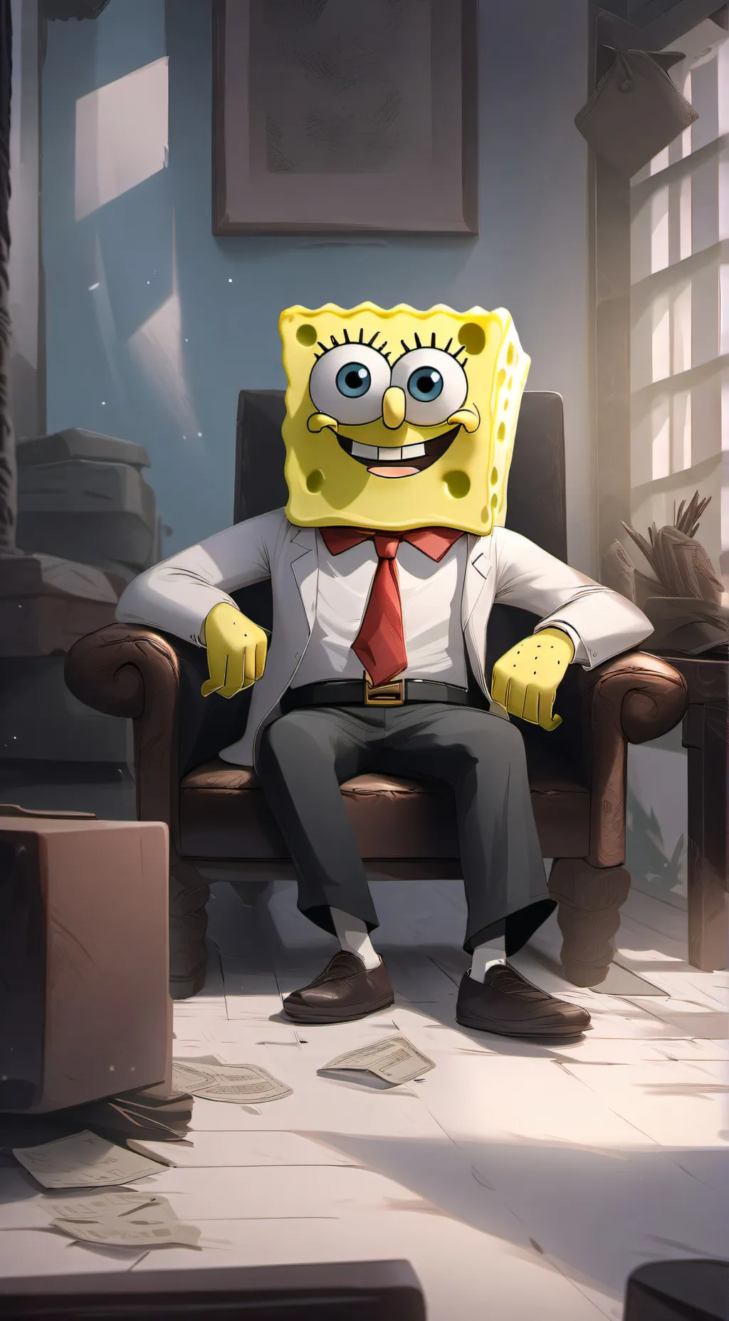 ai character: Hell naw spunchbop background