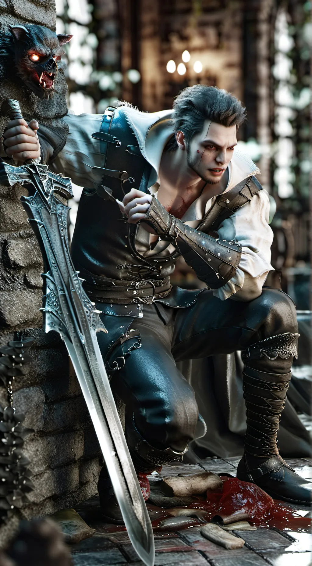 ai character: Vampire  Werewolf  background