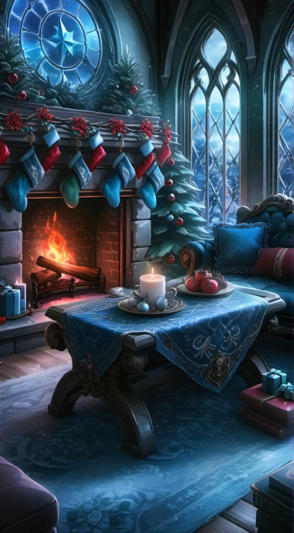 ai character: Christmas Story background