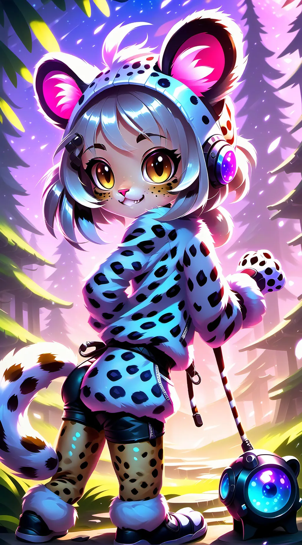 ai character: Spotted Furry Spirit background
