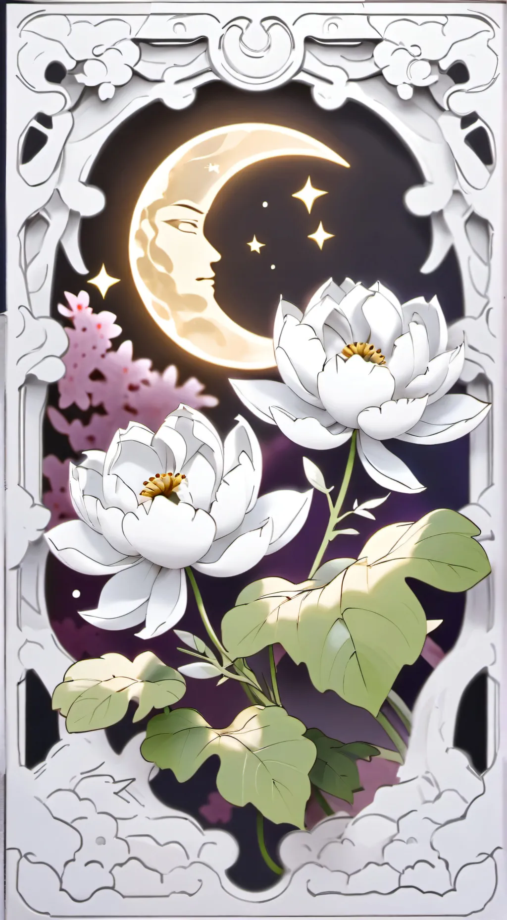 ai character: moon flower  background