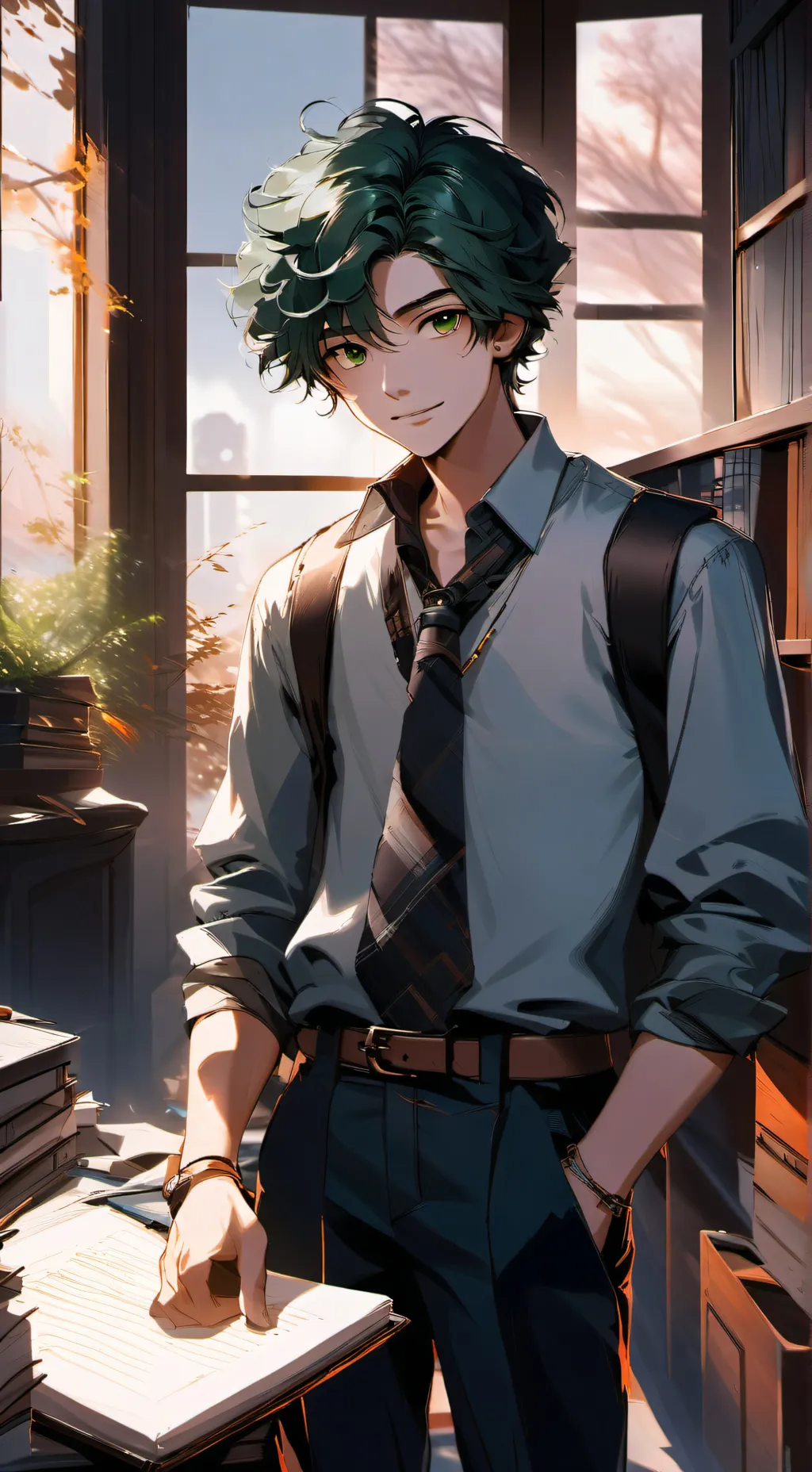 ai character: perfect midoriya  background