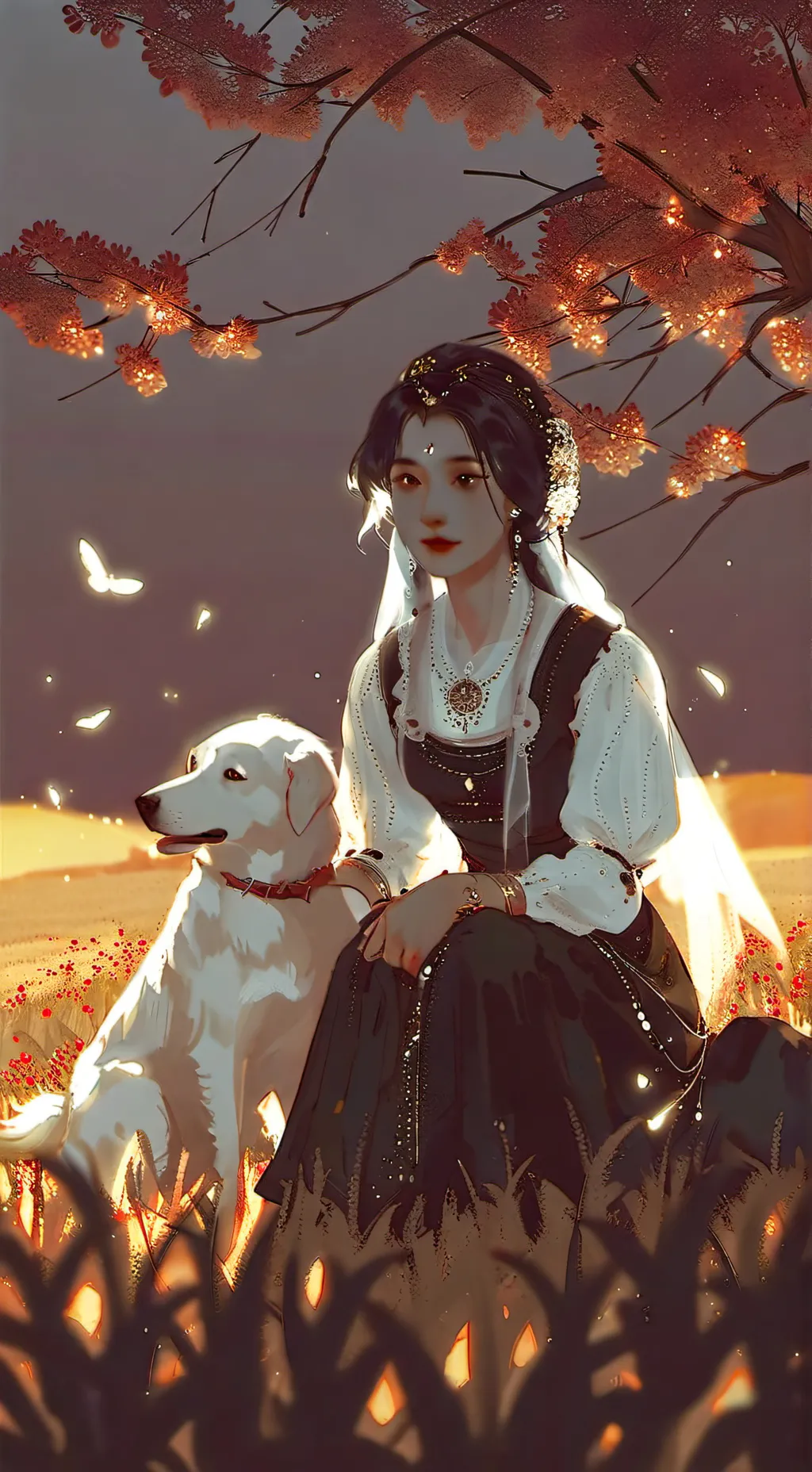 ai character: Sheep dog background