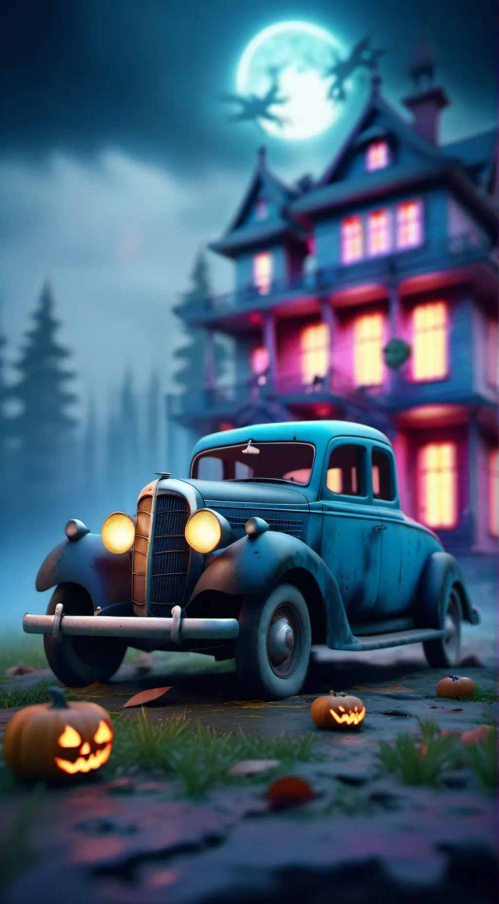 ai character: The Haunted House background