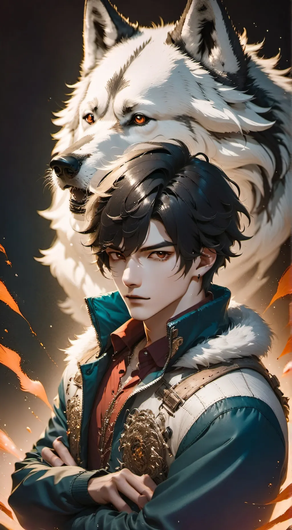 ai character: Ein, Winter background