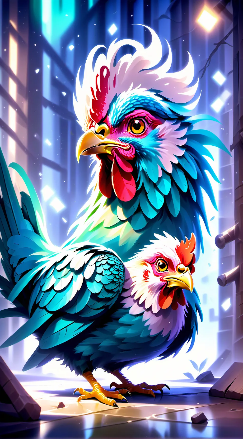 ai character: Pollito en fuga 2 background