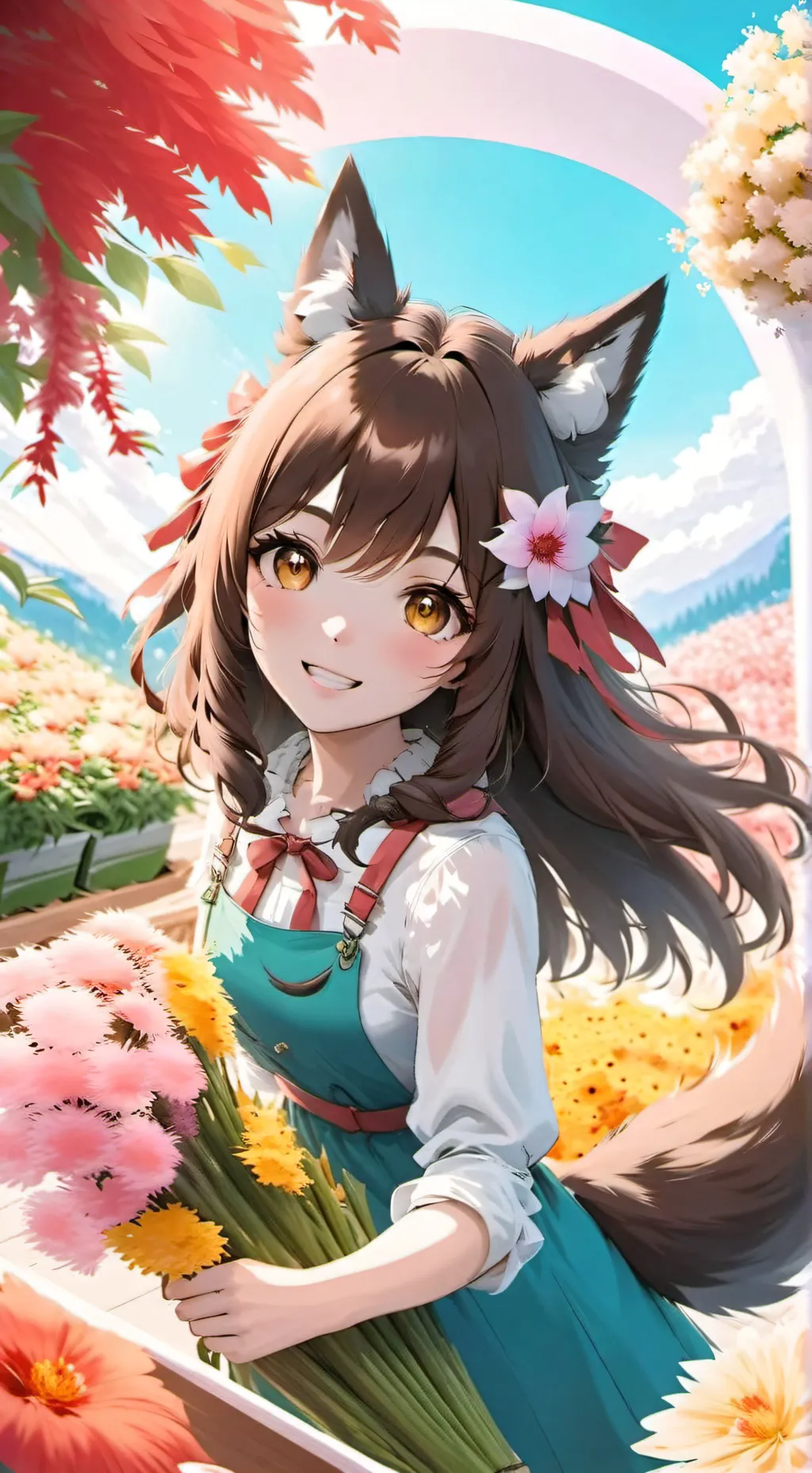 ai character: Hybrid Florist background