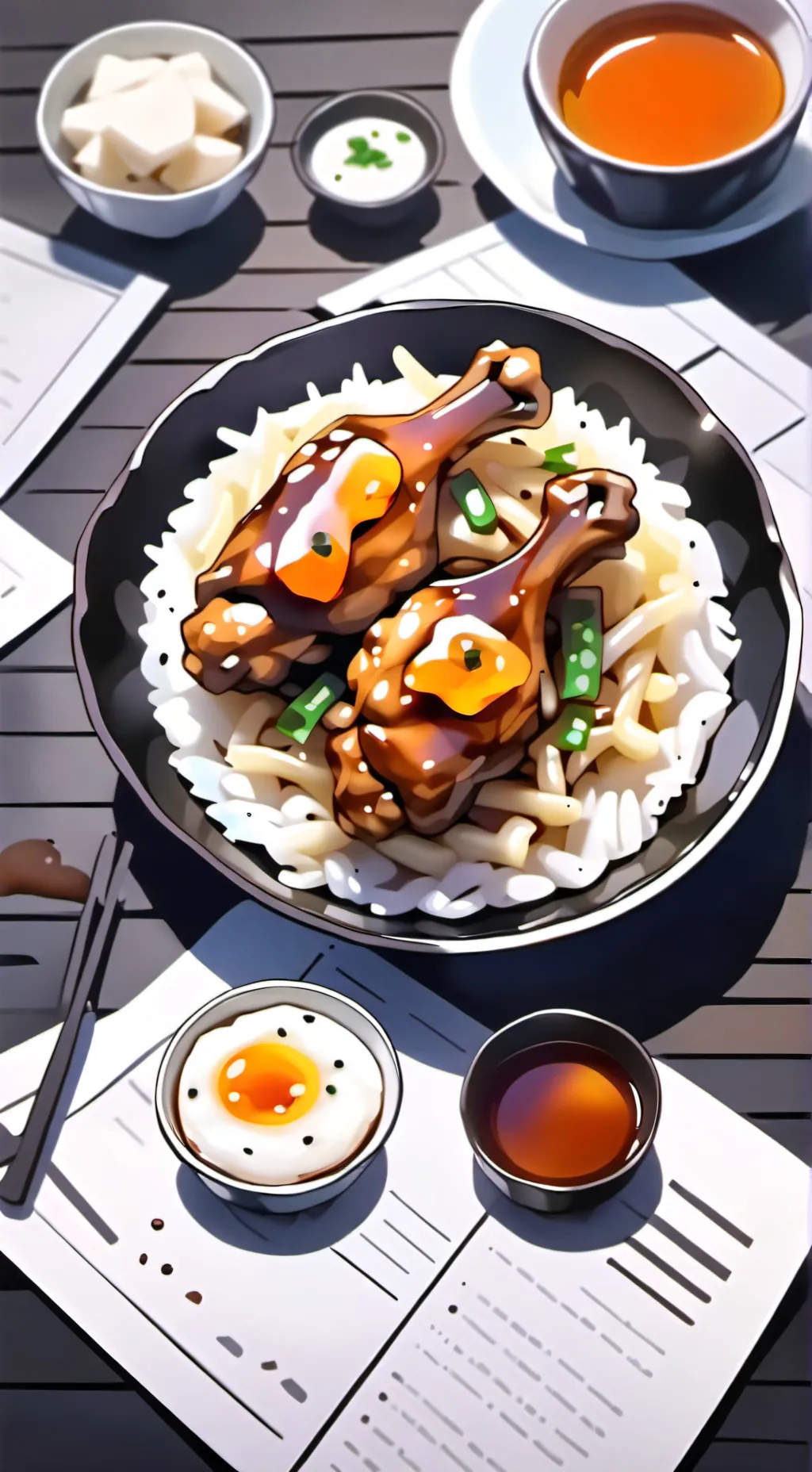 ai character: chicken wing background