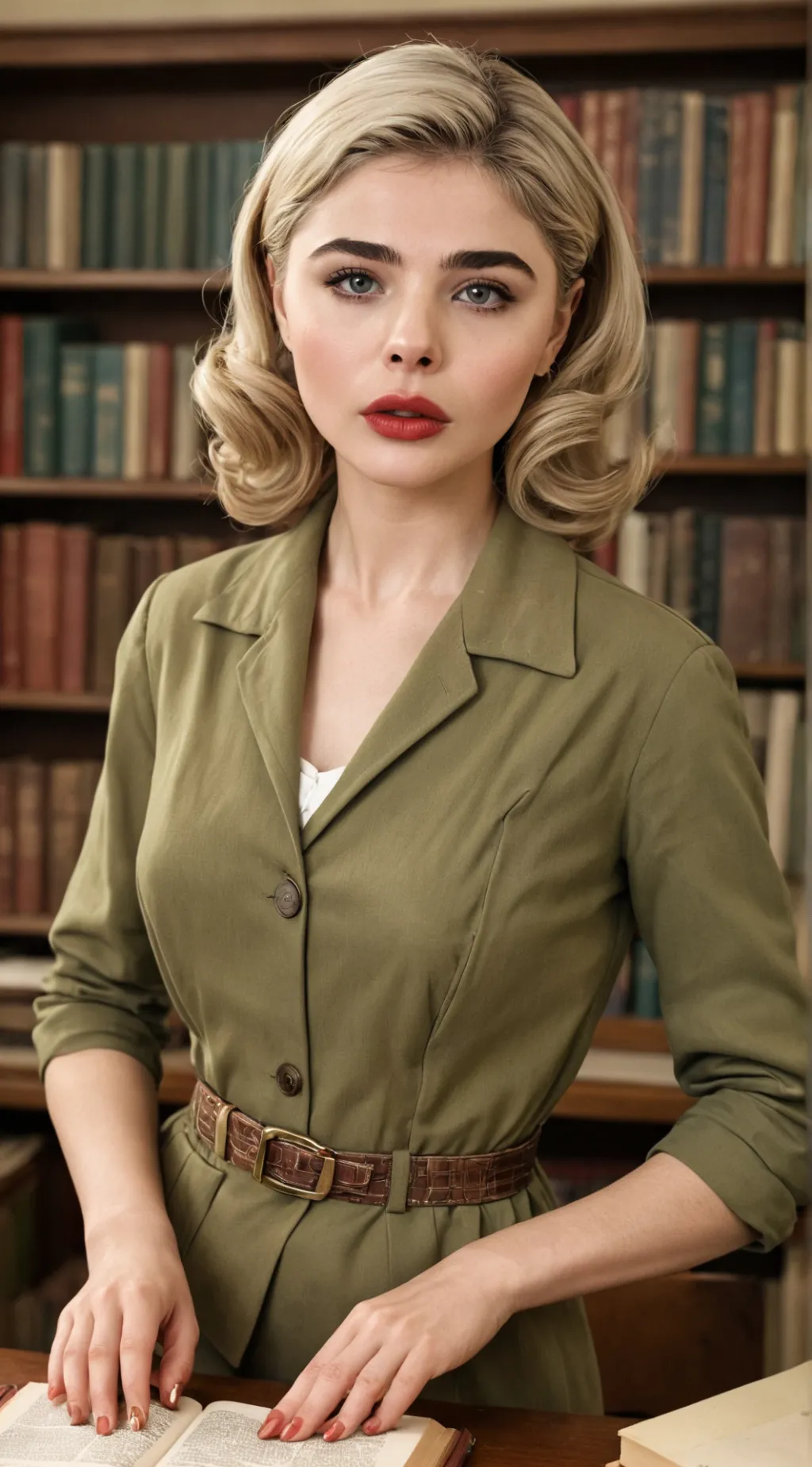 ai character: Fantasy Library  background