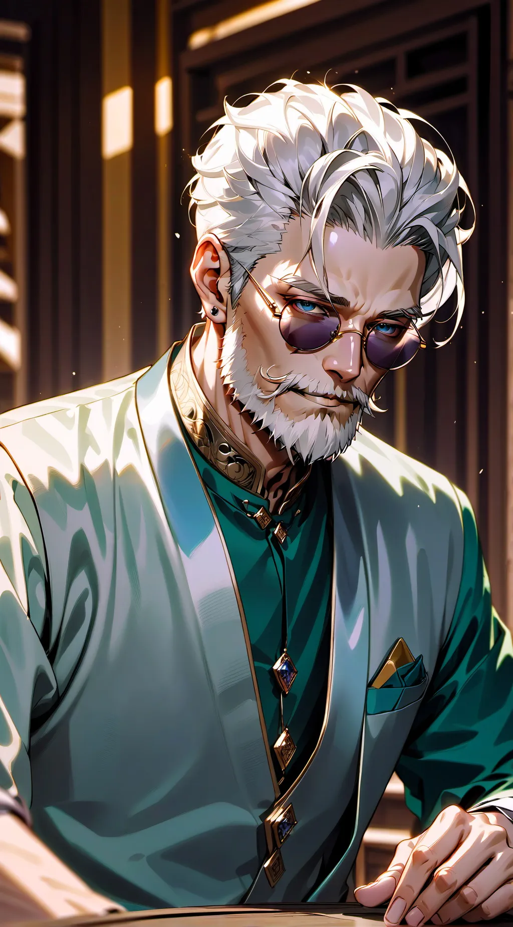 ai character: Old man Poe background