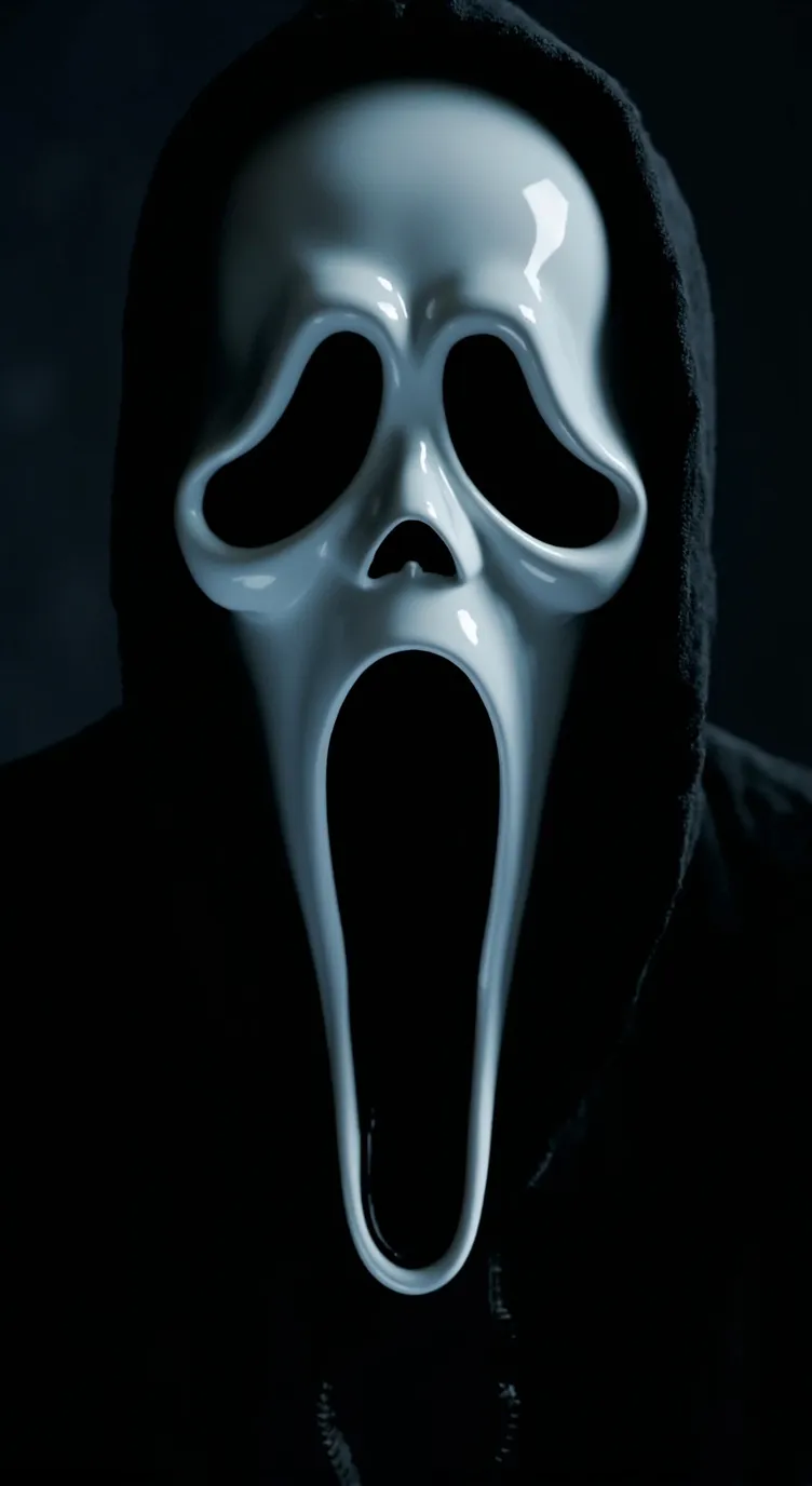 ai character: Ghost face background