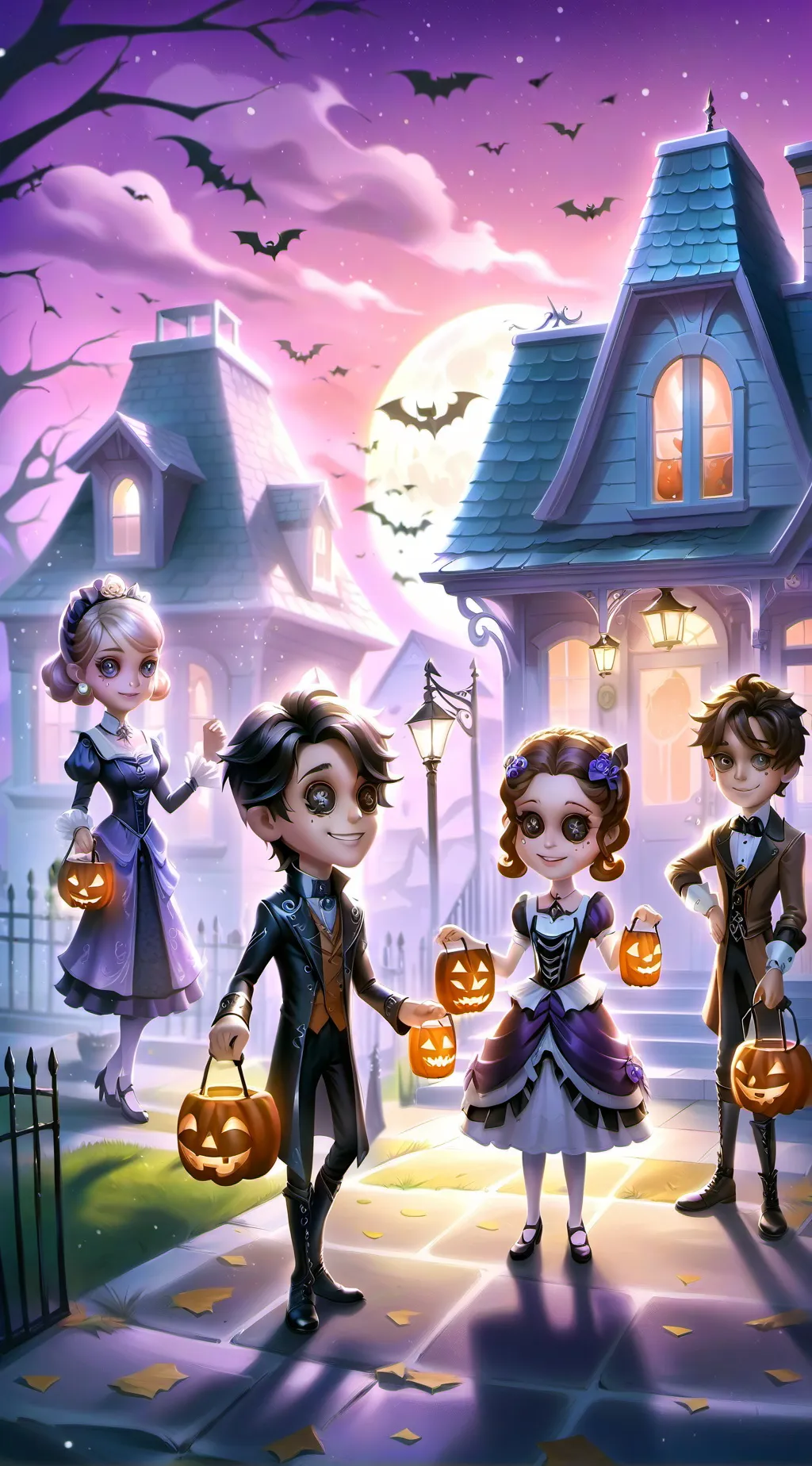ai character: HH Halloween background