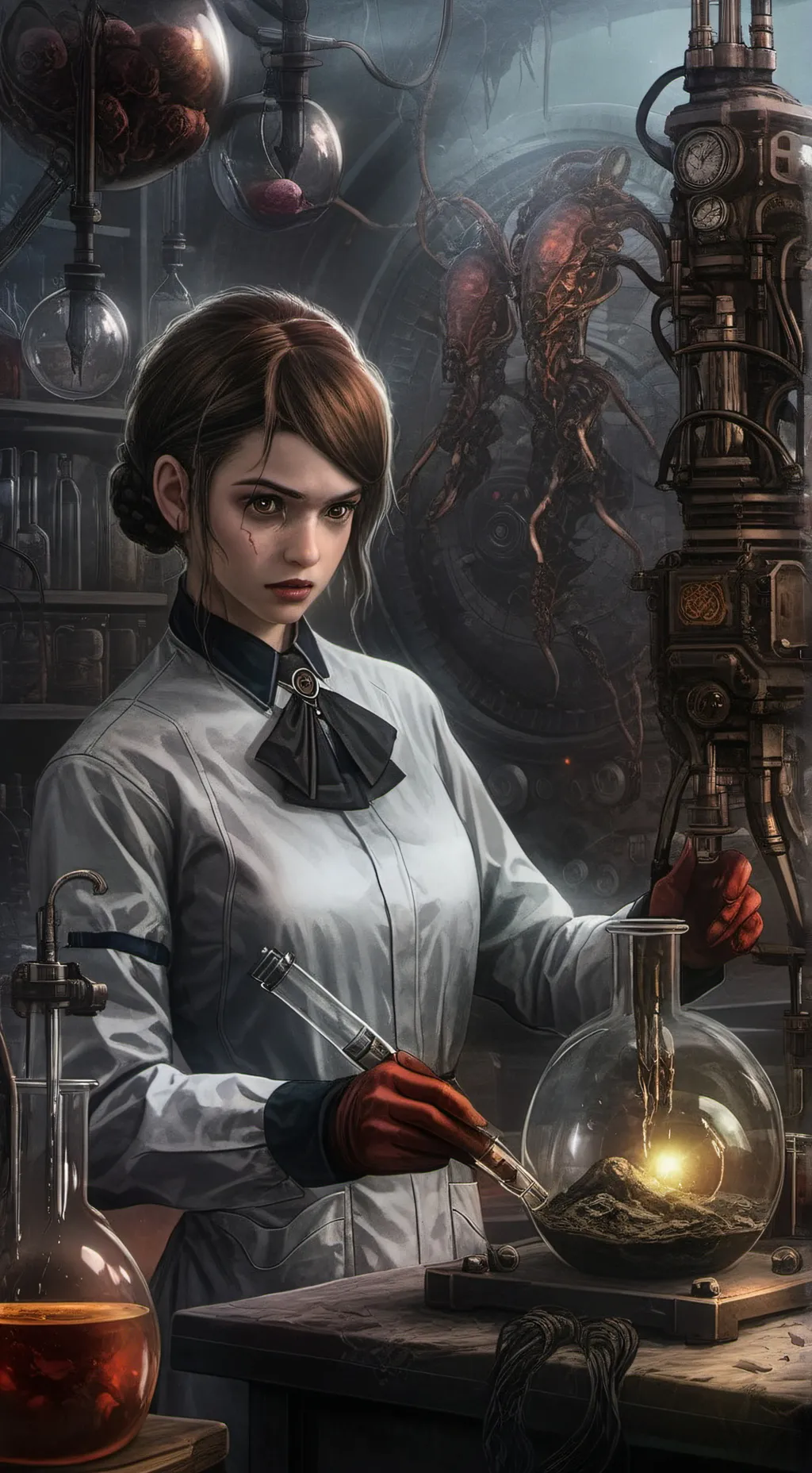 ai character: Dr. Catherine  background