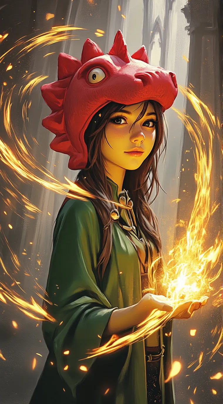 ai character: Dino and fairy background