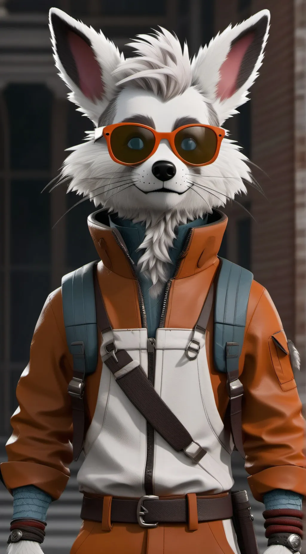 ai character: Furry. Wolf  background