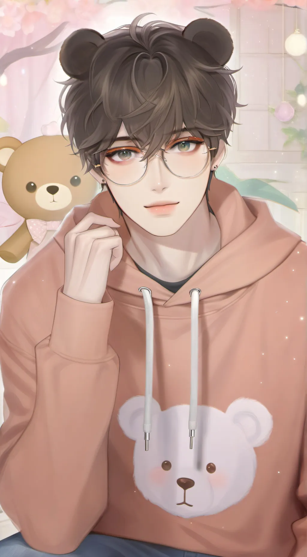 ai character: hoodie bear background