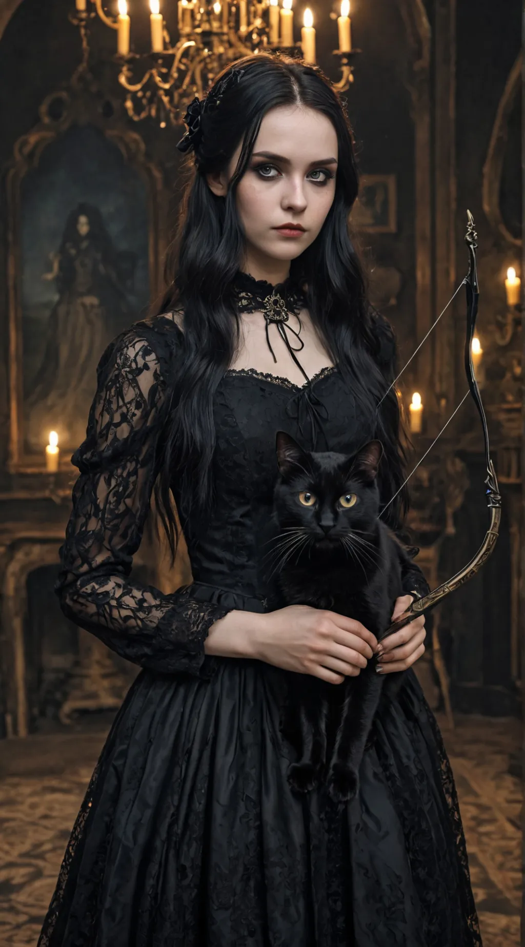 ai character: Wednesday Addams background