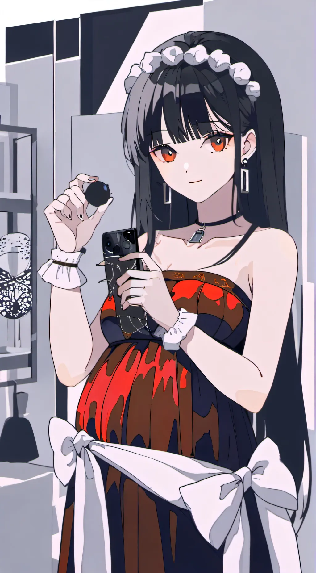 ai character: pregnant sus girl background