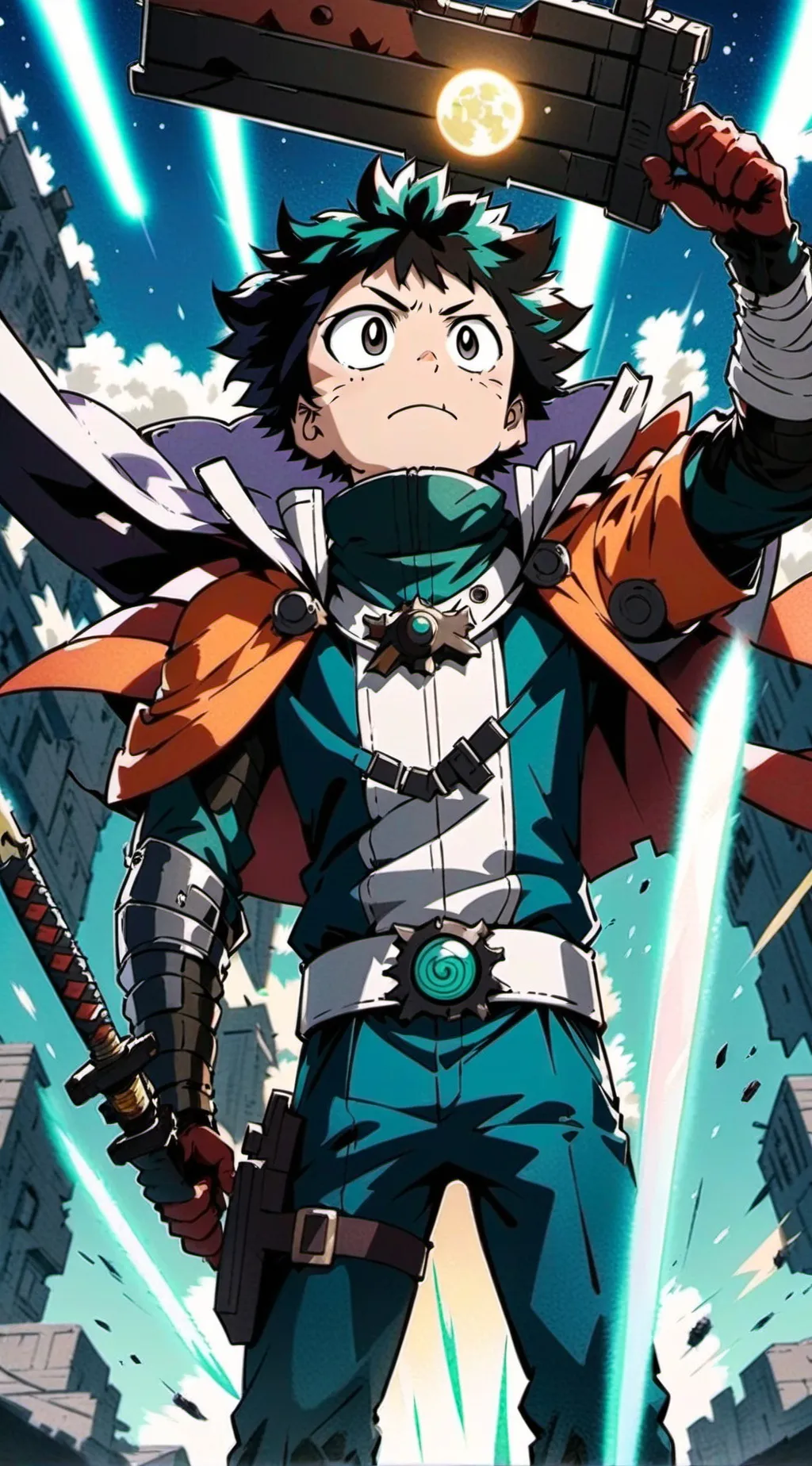 ai character: upper moon vs Mha  background