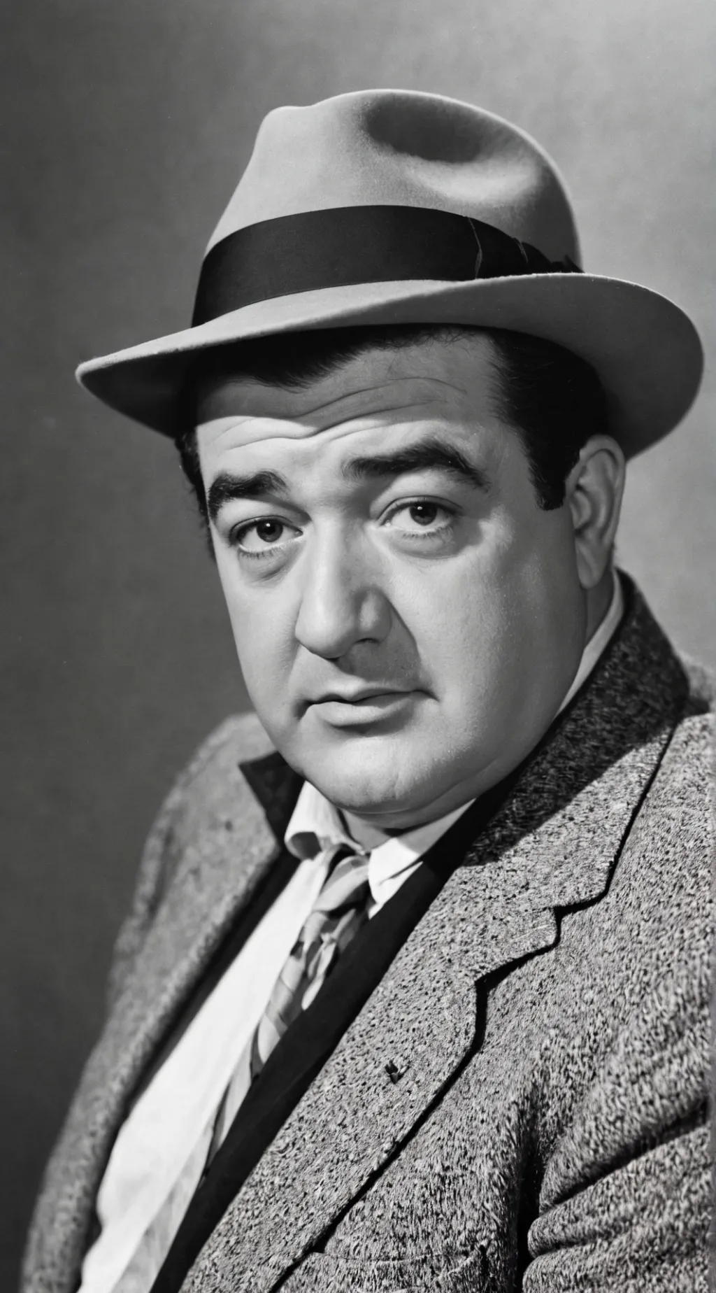 ai character: Lou Costello  background