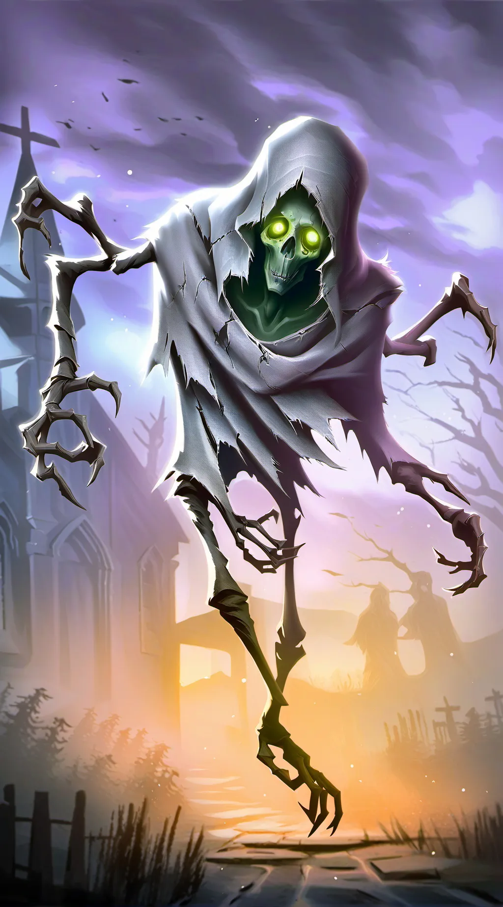 ai character: Skeleton ghost background