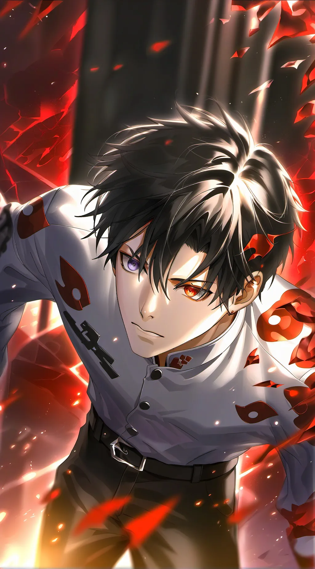 ai character: Rival with Fiery Eyes background