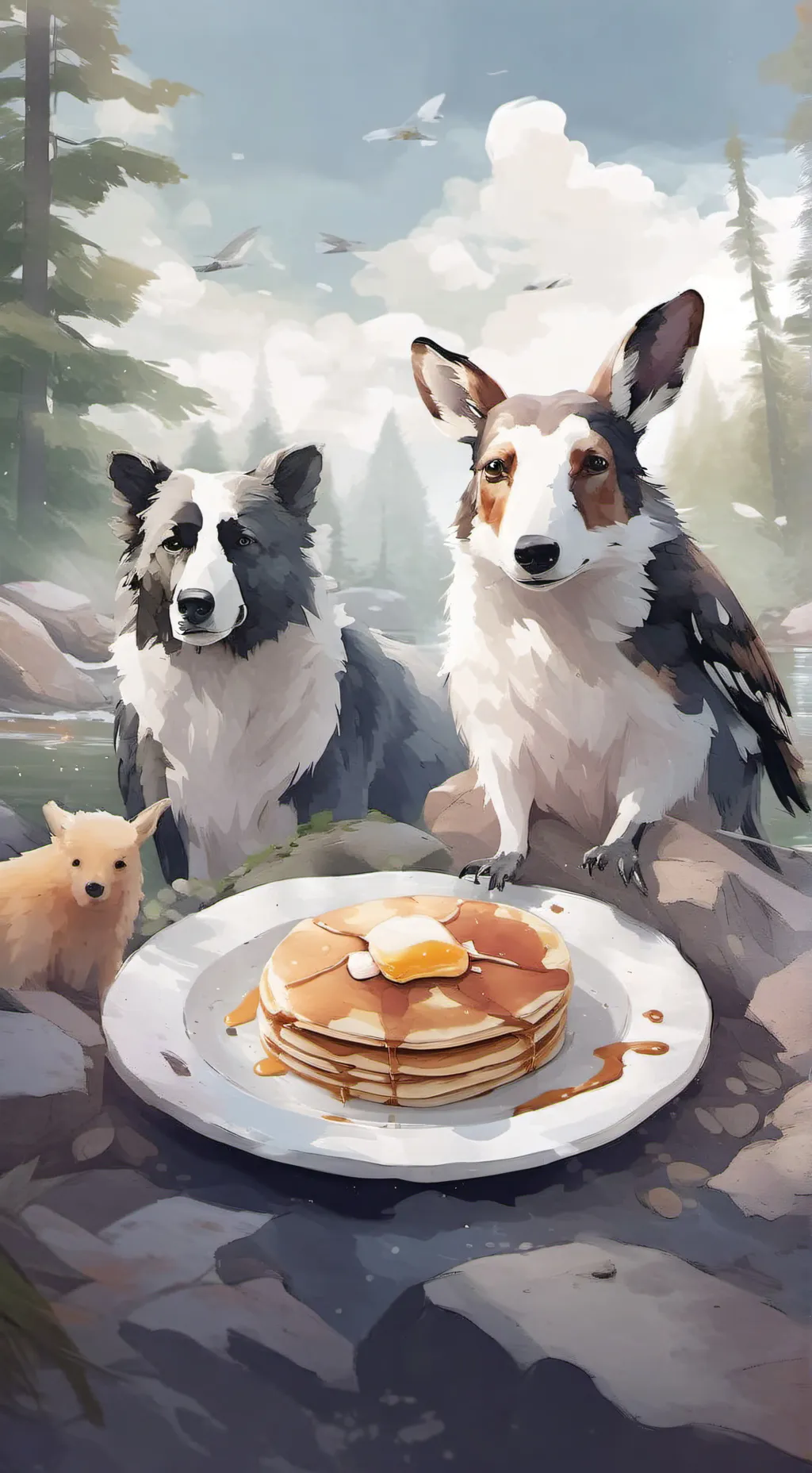 ai character: Smiling critters background