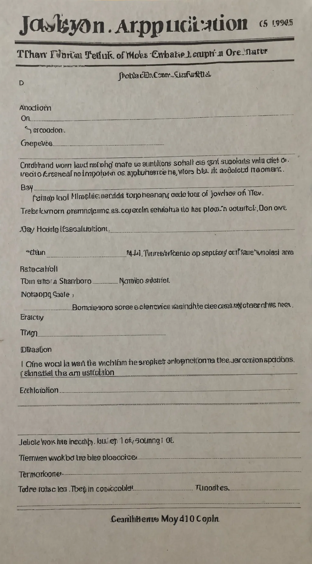 ai character: J*b application  background