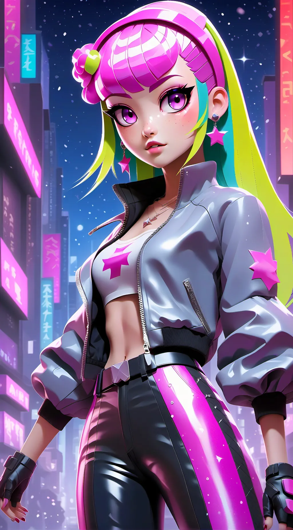 ai character: Glitter the girl background