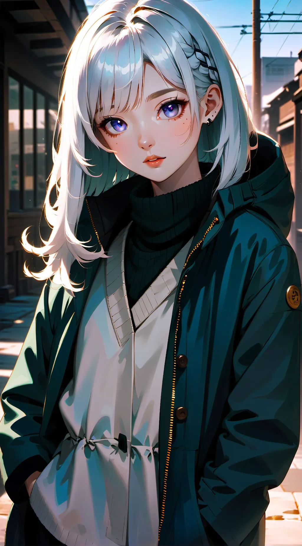 ai character: winter background