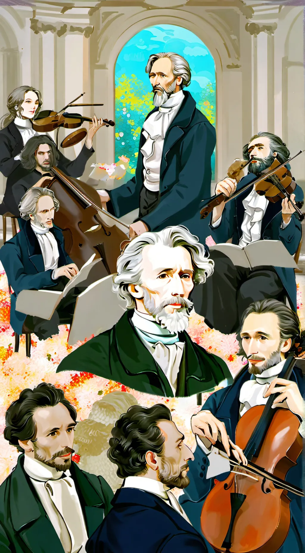 ai character: Classic Composers background