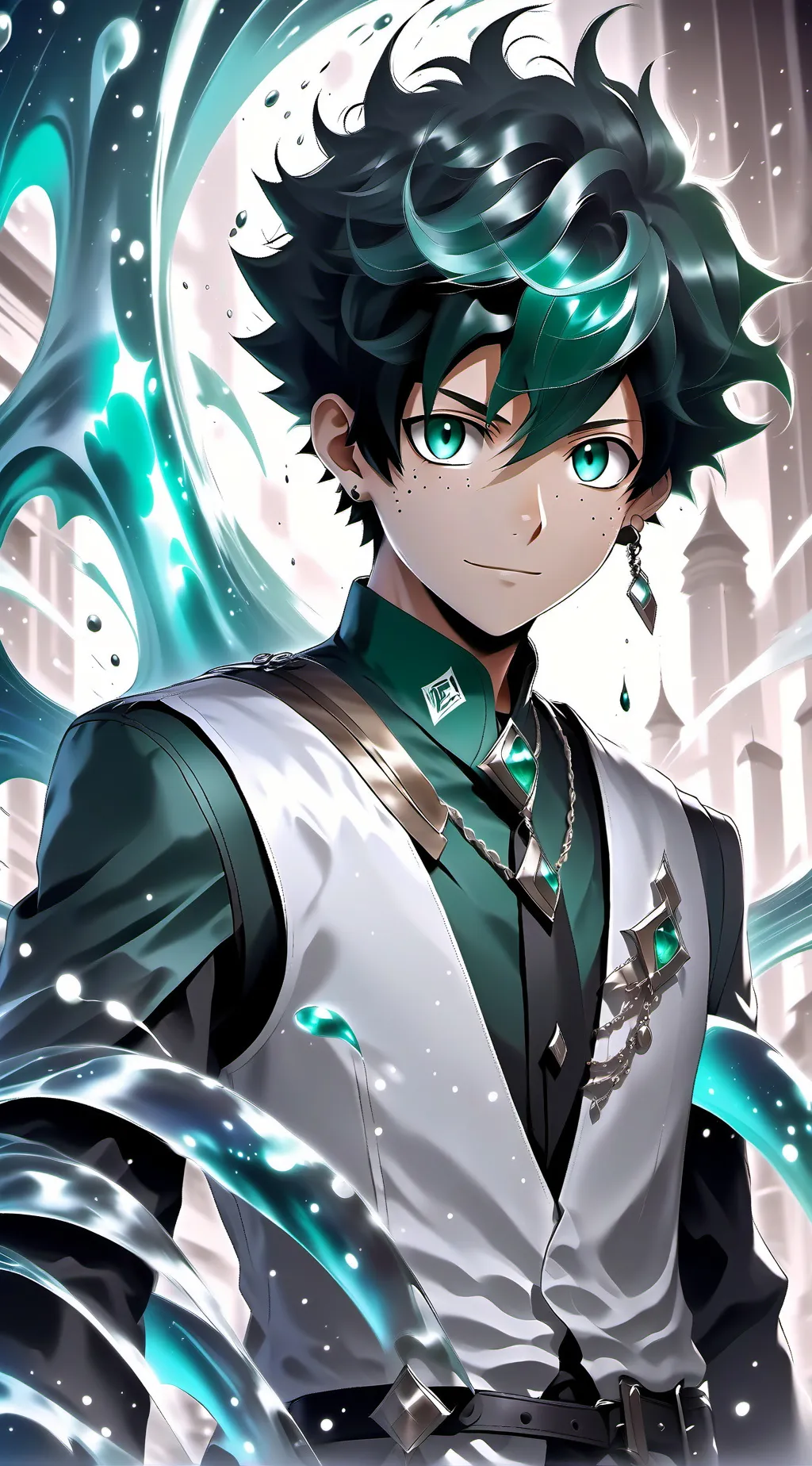 ai character: Mha in the woods  background