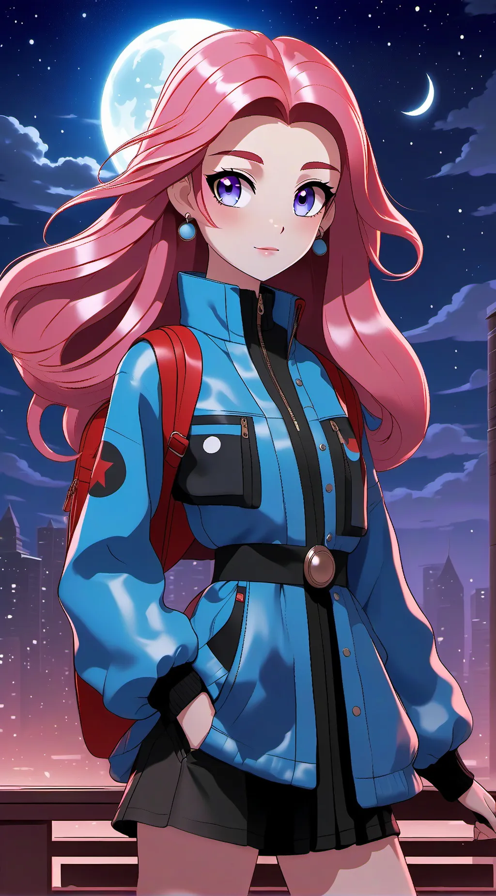 ai character: dogman  moonlight background