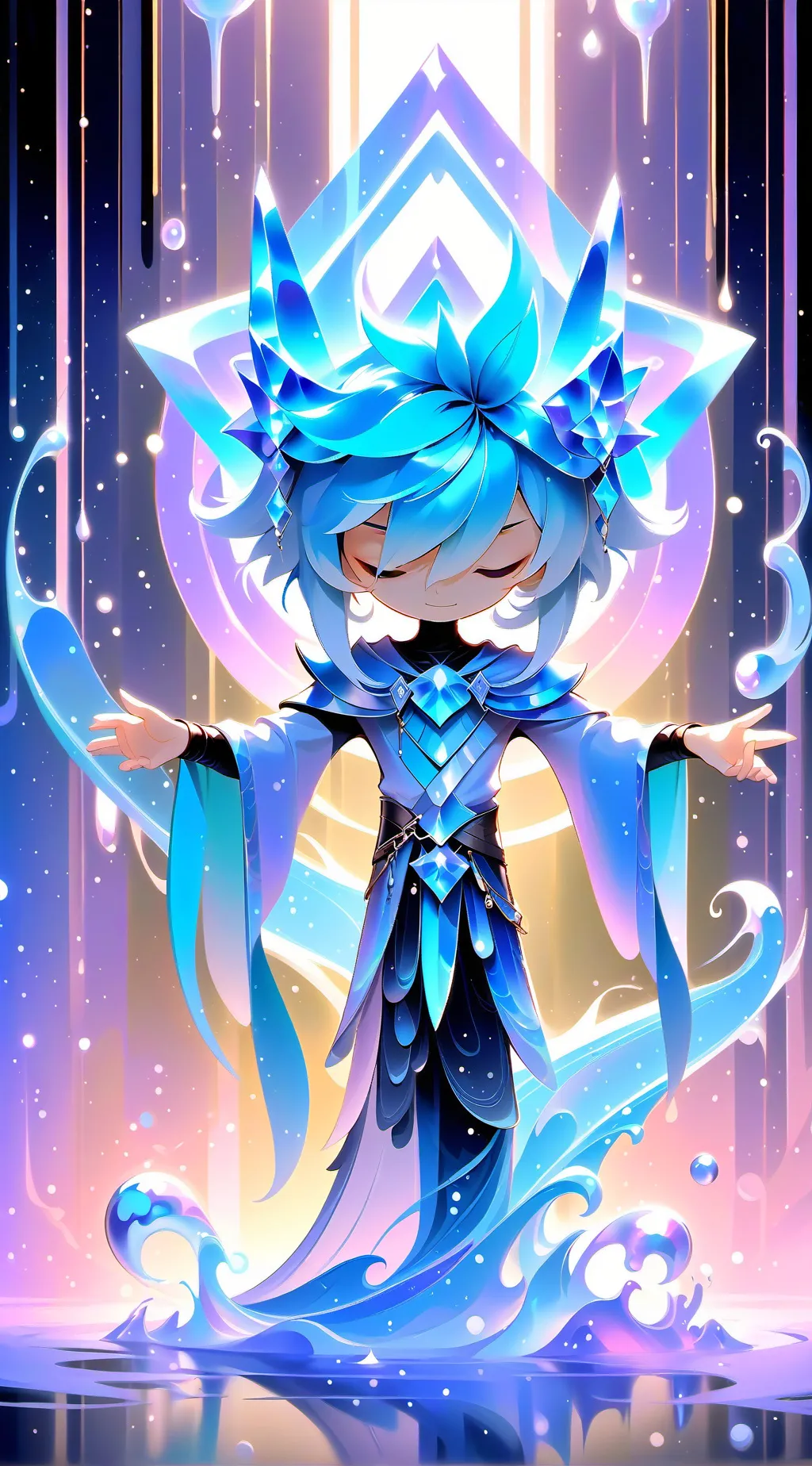 ai character: magic eye color background