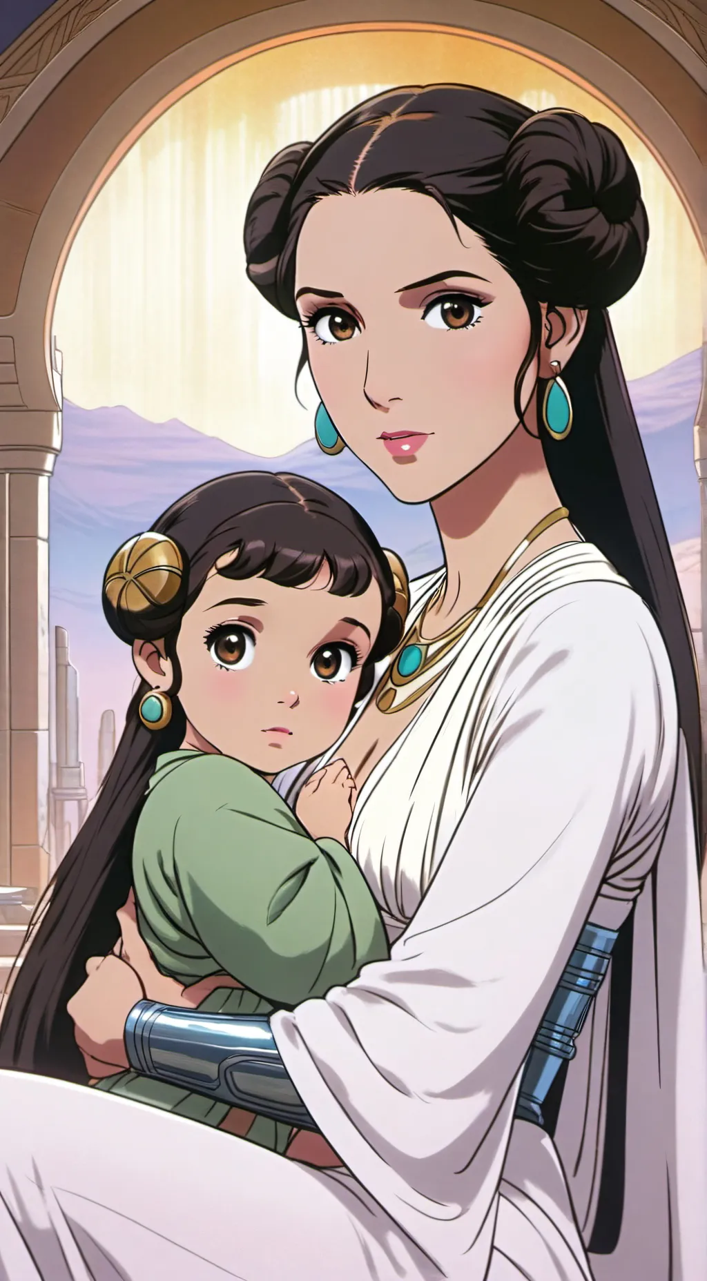 ai character: princess Leia zoie background