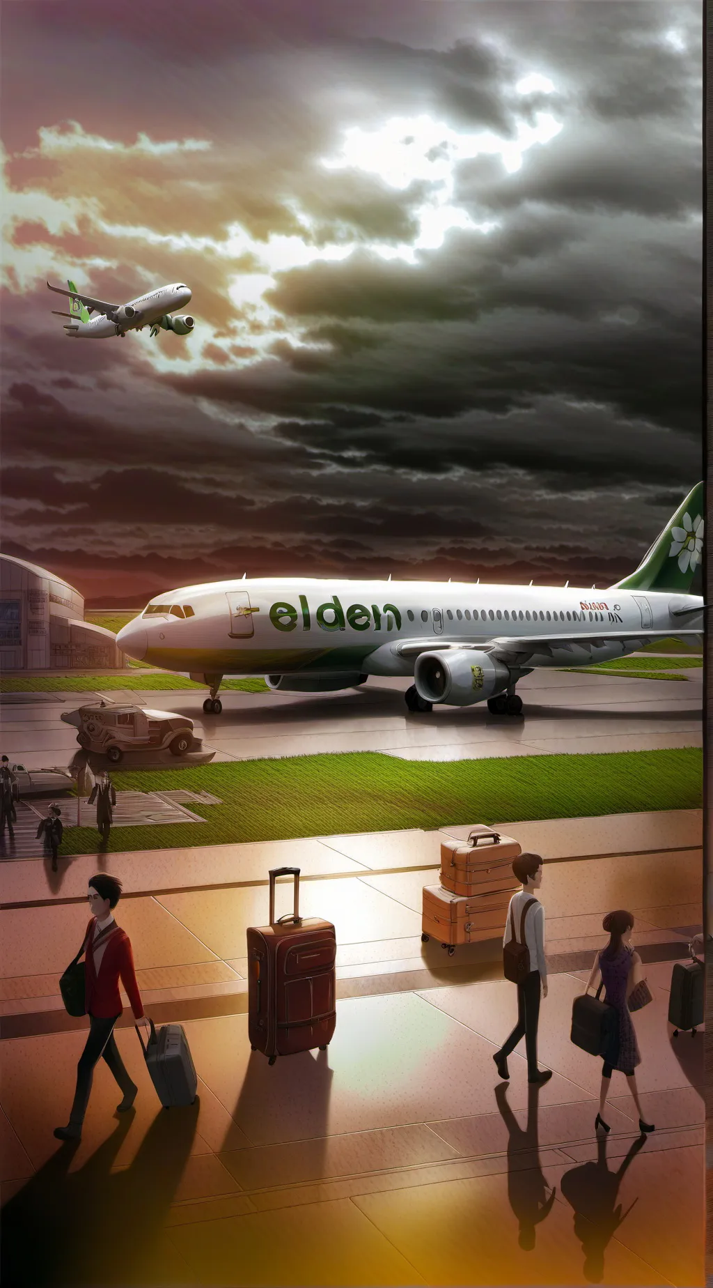 ai character: The airport  background