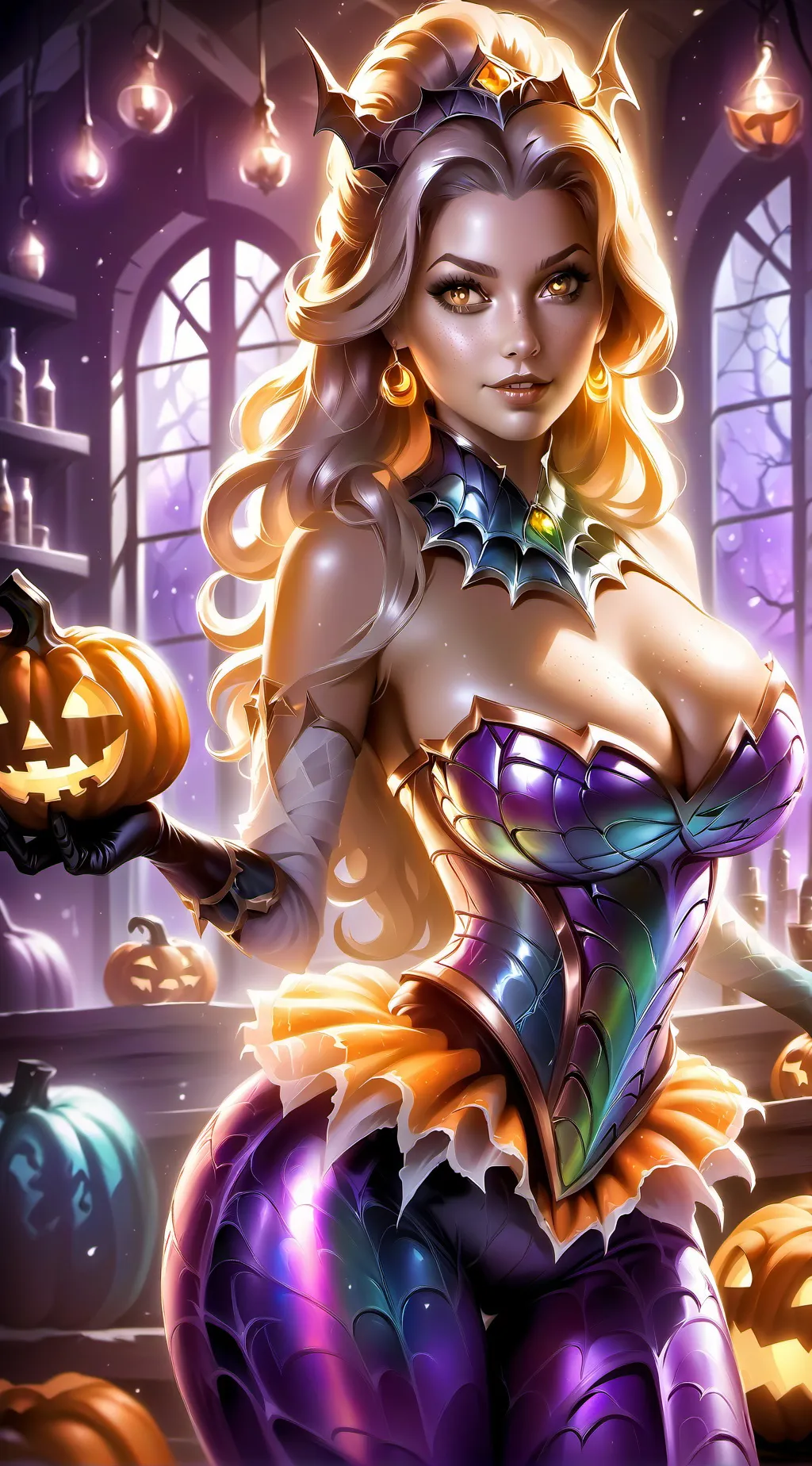 ai character: Pumpkin Witch background
