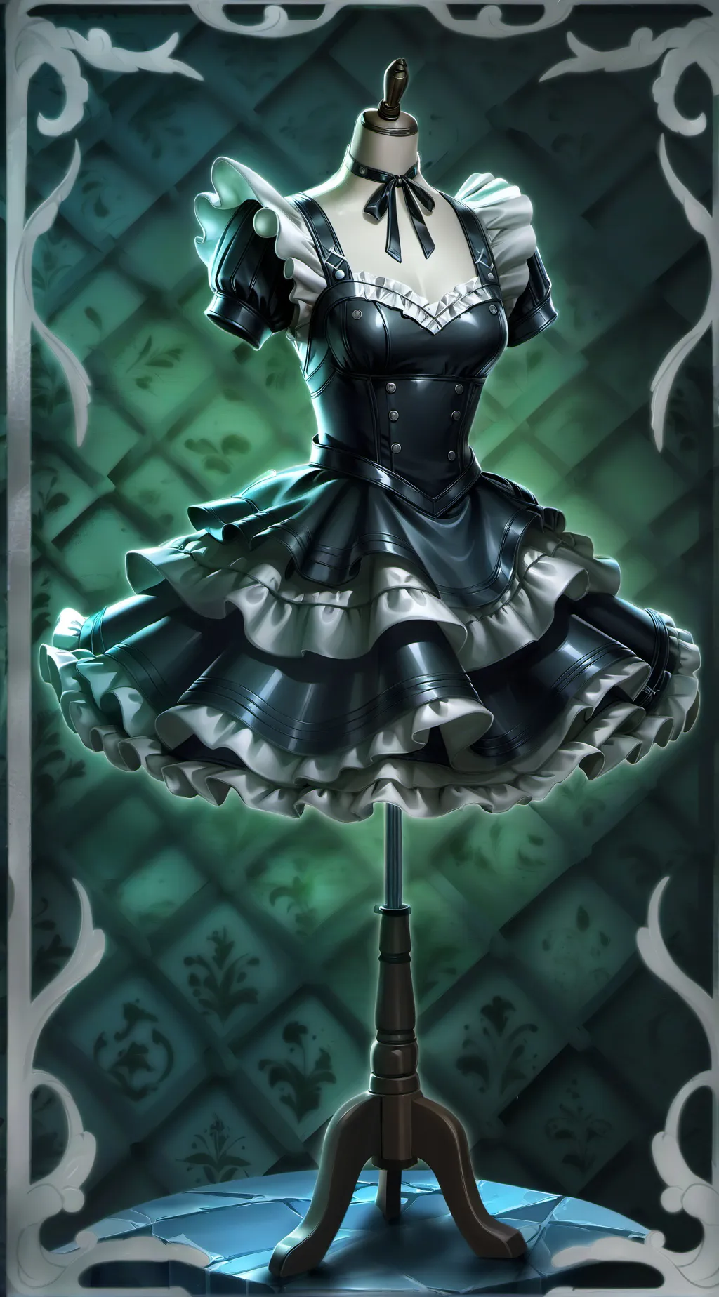 ai character: Devil's Maid Dress background