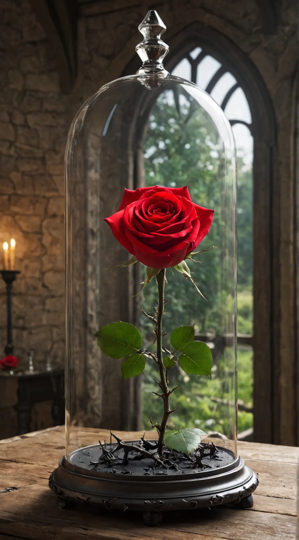 ai character: The Cursed Rose 🌹 background