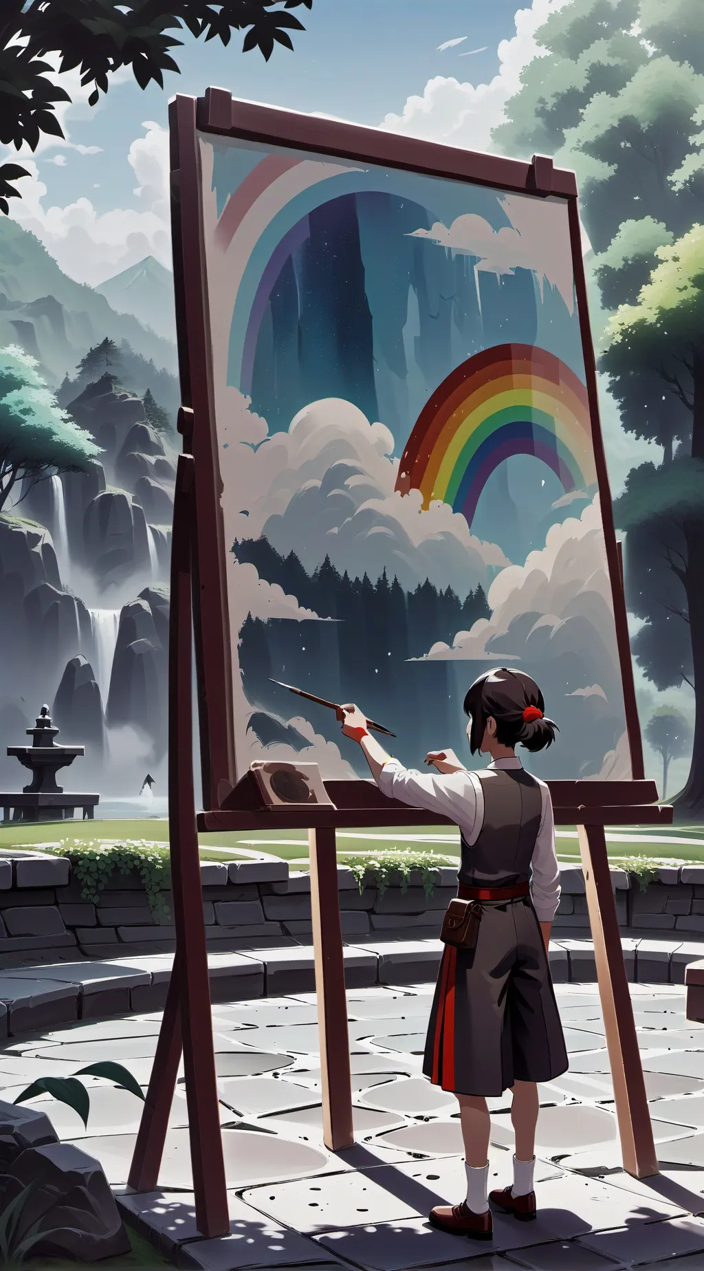ai character: Brusha & her art! background