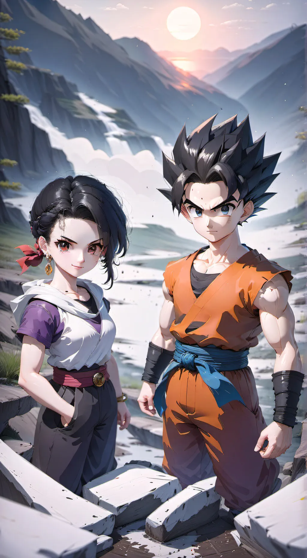 ai character: Gohan and Videl background