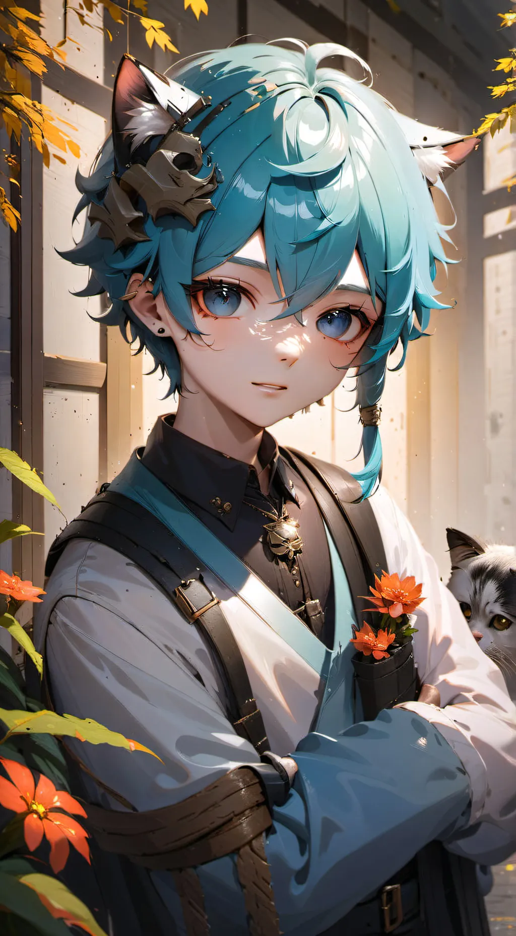 ai character: Lucas, tu gato background