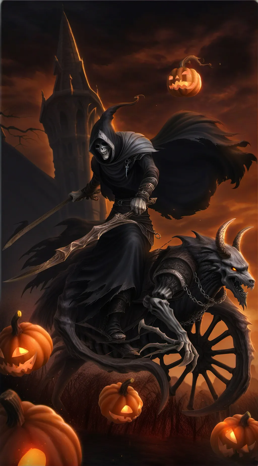 ai character: Mha Halloween background