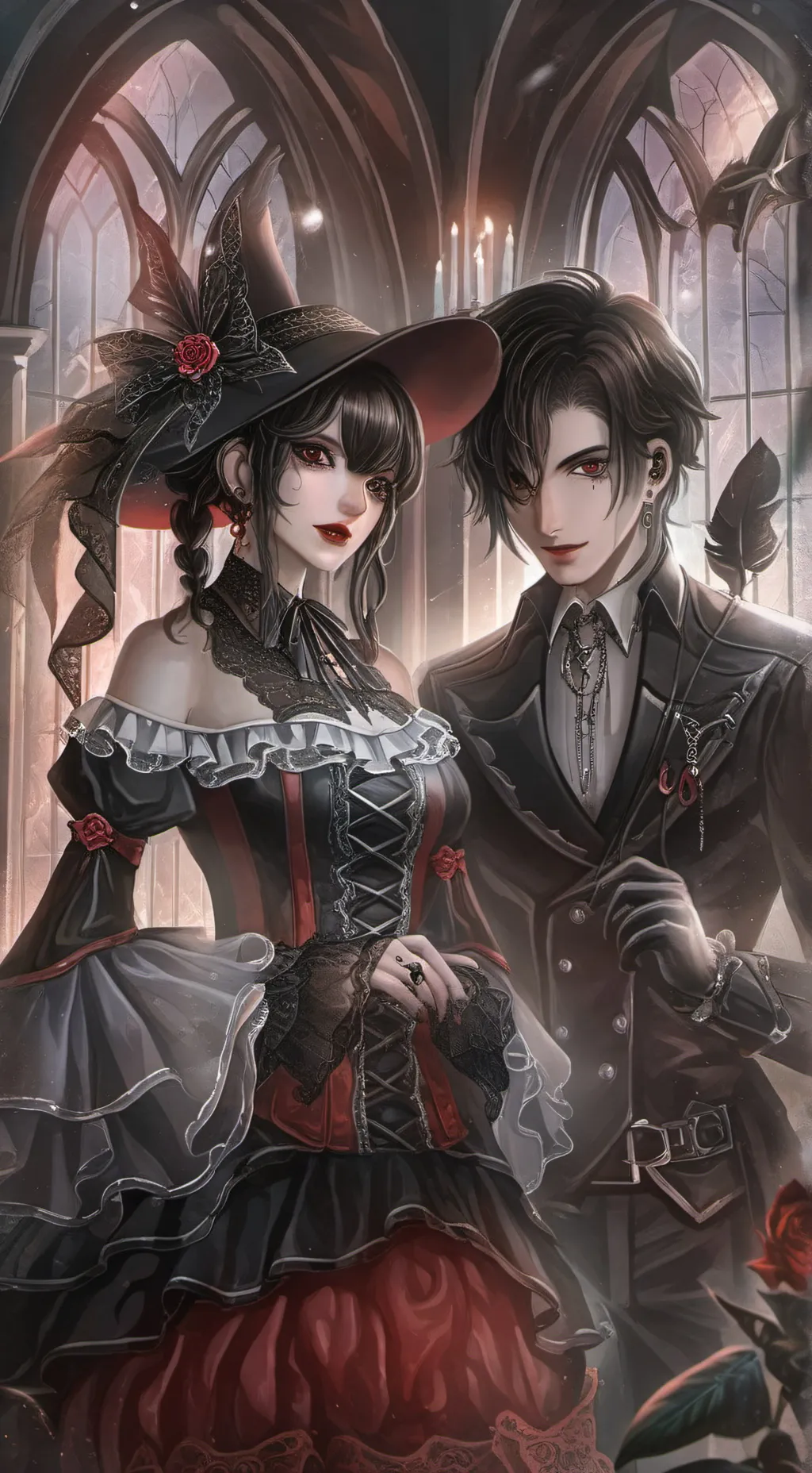 ai character: CHARLIE Y ELIA ¥^ background