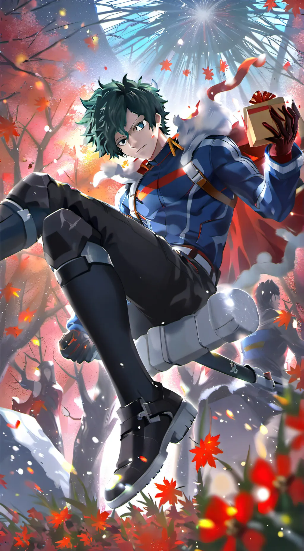 ai character: MHA navidad background