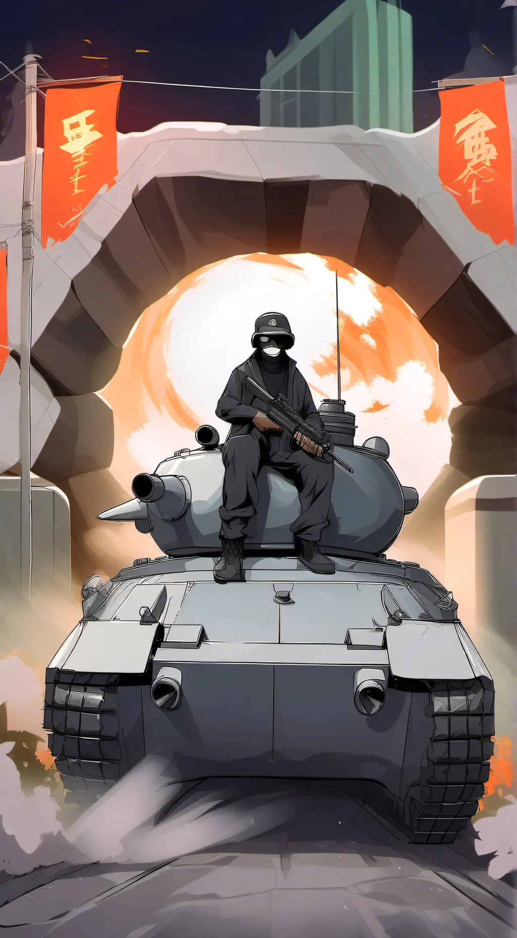 ai character: Commander Tank Man background