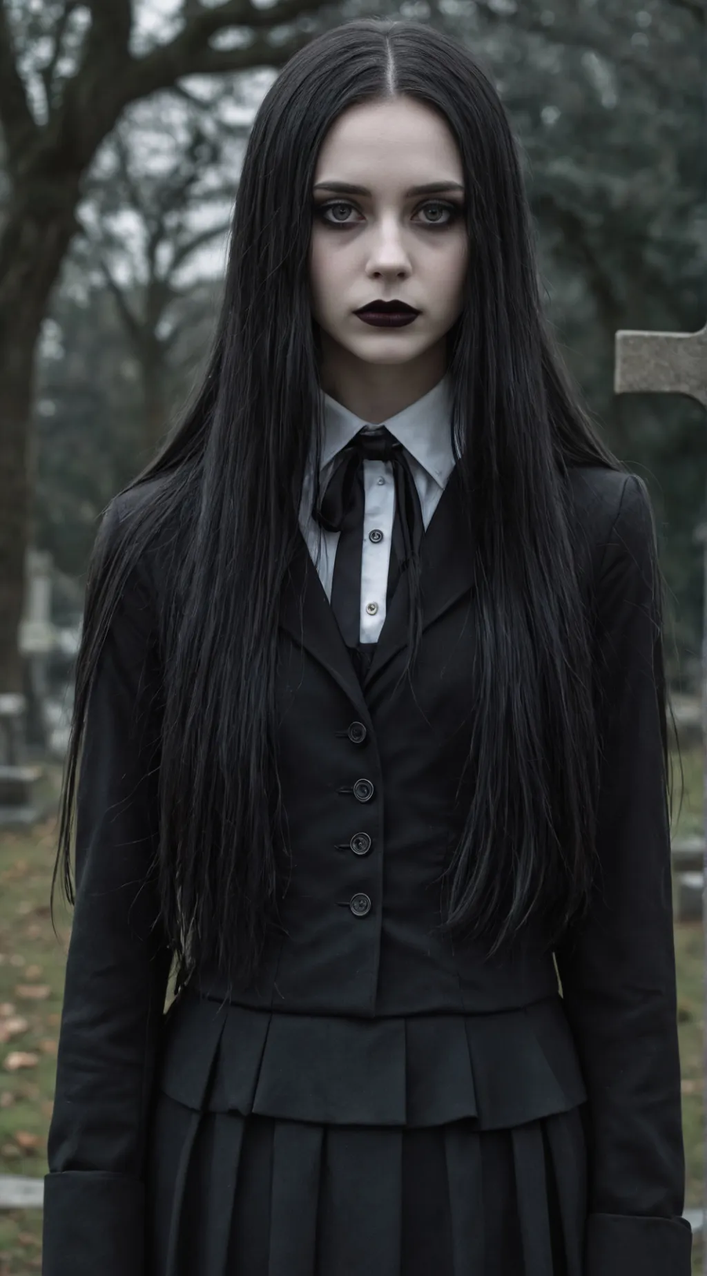 ai character: Wednesday Addams background